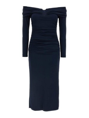 CAROLINA HERRERA: ニーレングスドレス - 膝丈ドレス - ブルー