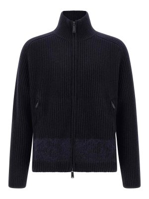 DSQUARED2: cardigans - Carded Wool Insert Cardigan