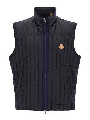 MONCLER: Gilets tricot - Gilet - Bleu