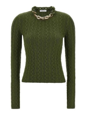 RABANNE: Suéteres con cuello pico - Suéter Cuello Redondo - Verde