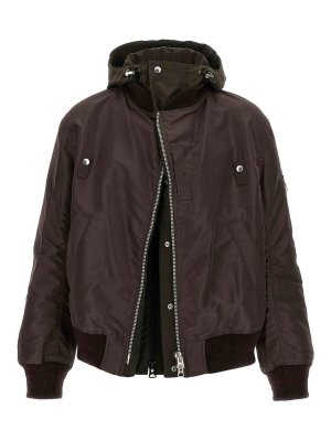 Sacai: bombers - Hooded Bomber Jacket