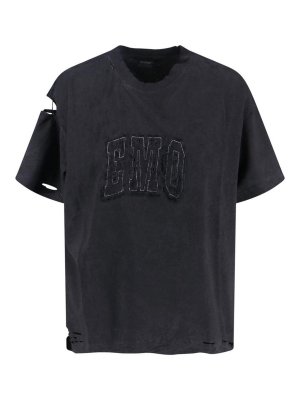 BALENCIAGA: t-shirts - T-Shirt Logo Destroyed