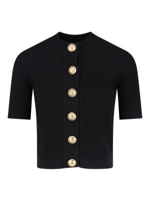 Balmain: U-Boot-Ausschnitt - U-Boot-Pullover - Schwarz