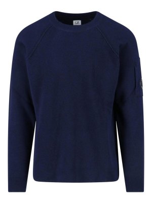 C.P. COMPANY: U-Boot-Ausschnitt - U-Boot-Pullover - Blau
