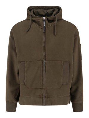 C.P. COMPANY: Sweatshirts & Sweaters - Logo hooded sweatshirt