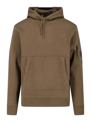 C.P. COMPANY: Sweatshirts & Sweaters - Logo hooded sweatshirt
