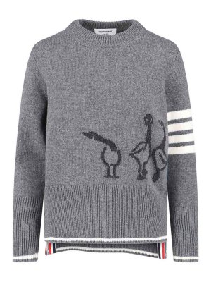 THOM BROWNE: maglia collo a barchetta - Maglione