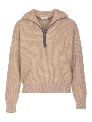 BRUNELLO CUCINELLI: crew necks - Sweater With Monile Detail