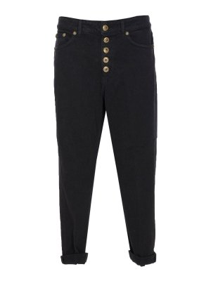 DONDUP: bootcut jeans - Black Koons Button Gioiello Jeans