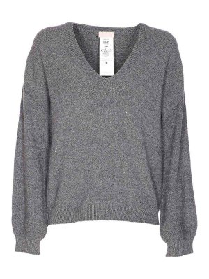 Liu Jo: Suéteres con cuello pico - Suéter Cuello Redondo - Gris