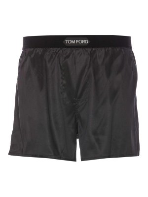 TOM FORD: Swim shorts & swimming trunks - Logo Silk Boxer