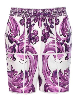 DOLCE & GABBANA: Trousers Shorts - Maiolica Print Shorts