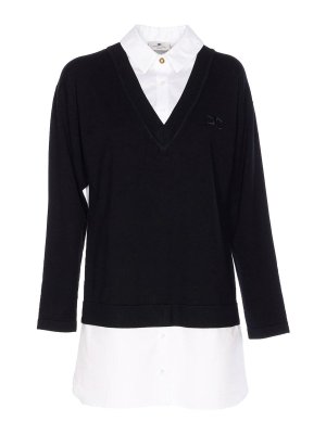 ELISABETTA FRANCHI: short dresses - Black And White Dress