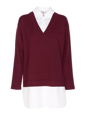 ELISABETTA FRANCHI: short dresses - Bordeaux And White Dress