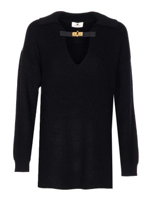ELISABETTA FRANCHI: Suéteres con cuello pico - Suéter Cuello Redondo - Negro