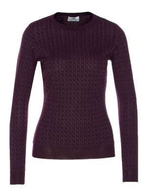 ELISABETTA FRANCHI: crew necks - Bordeaux Sweater