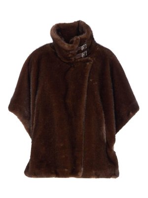 Pinko: Capes &  Ponchos - Brown bedside table cape