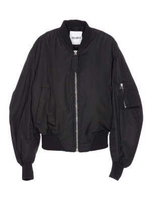 The Attico: bombers - Black Bomber With Frontal Zip Closure