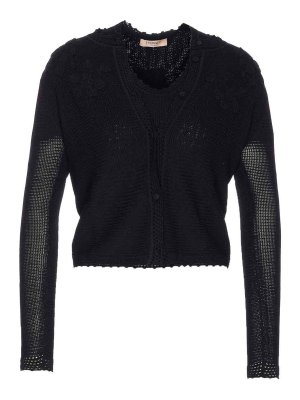 TWINSET: cardigans - Black Knitted Twin- Set