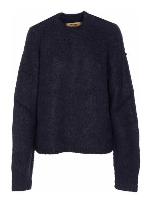 UMA WANG: crew necks - Blue Sweater
