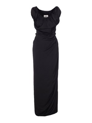 VIVIENNE WESTWOOD: maxi dresses - Black Long Ginnie Amber Long Dress
