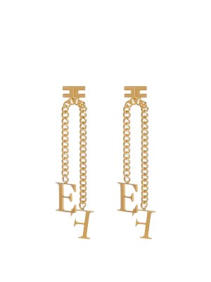 ELISABETTA FRANCHI: Orecchini - Orecchini a sospensione logo