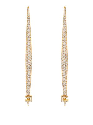 ELISABETTA FRANCHI: Orecchini - Orecchini a sospensione logo d'oro