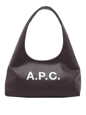 A.P.C.: cross body bags - Dark Brown Baby Ninon Shoulder Bag