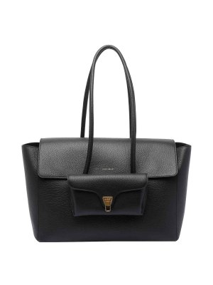 COCCINELLE: totes bags - Black Double Beat Handbag