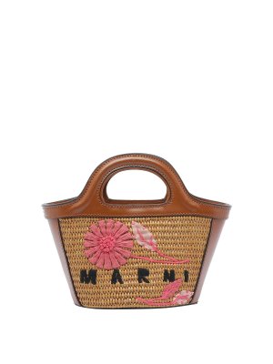 Marni: totes bags - Brown Micro Tropicalia Handbag