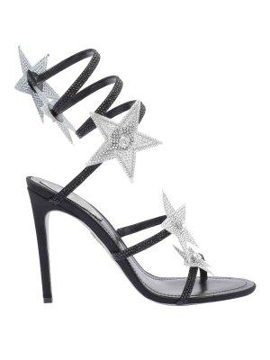 RENE CAOVILLA: court shoes - Rene Caovilla Black Cleo Star Pump Sandals