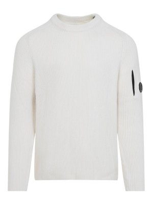 C.P. COMPANY: Strickpullover mit Rundhalsausschnitt - Rundhalspullover - Weiß