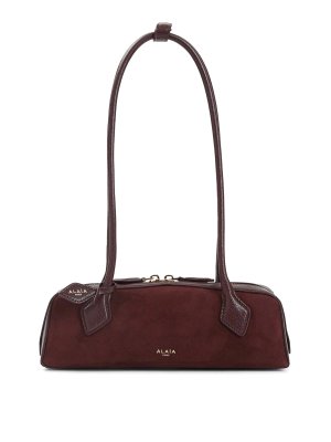 Alaïa: cross body bags - Teckel Small Suede Shoulder Bag