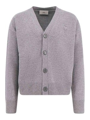 AMI PARIS: cardigans - Cardigan in wool and cashmere