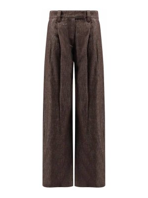 BRUNELLO CUCINELLI: casual trousers - Denim pants with lurex profile