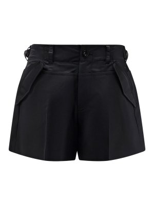 Sacai: pantaloni shorts - Shorts in Misto Lana