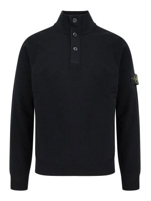 STONE ISLAND: maglia collo a barchetta - Maglia In Lana Certificata