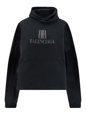 BALENCIAGA: Sweatshirts & Sweaters - Felpa Cropped In Cotone