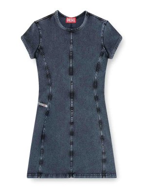 DIESEL: short dresses - Vestito Mini D-Cupsleeves In Cotone Stretch