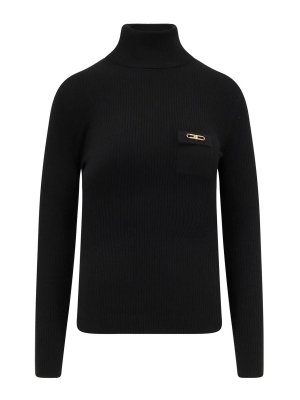 ELISABETTA FRANCHI: Turtlenecks & Polo necks - Ribbed turtleneck