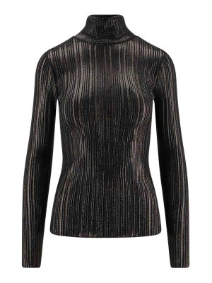 ELISABETTA FRANCHI: boat necks - High neck shirt in metal fabric