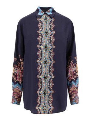 ETRO: shirts - Silk shirt with floral print