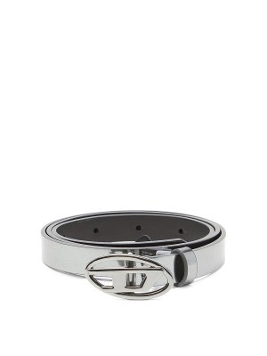 DIESEL: belts - Silver leather belt