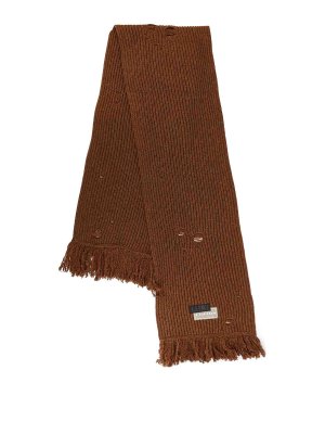 MM6 MAISON MARGIELA: scarves - Wool mixed scarf with disinset effect