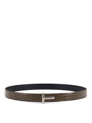 TOM FORD: belts - Coconut effect leather belt
