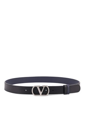 VALENTINO GARAVANI: belts - Reversible belt in Vlogo leather