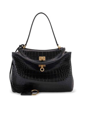 BALENCIAGA: cross body bags - Rodeo shoulder bag in coconut effect leather