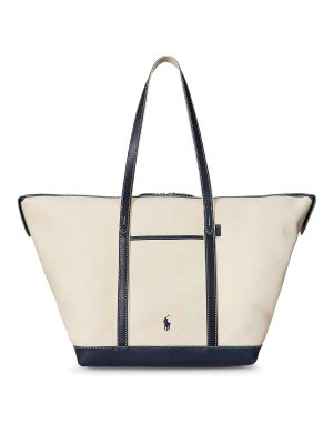 POLO RALPH LAUREN: cross body bags - Canvas travel bag with leather profiles