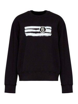 MM6 MAISON MARGIELA: Sweatshirts & Sweaters - Printed Cotton Sweatshirt