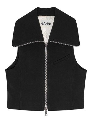 GANNI: maglieria gilet - Giubbotto zippato